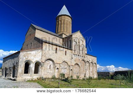 Alaverdi Monastery In The Alazani Valley. Kakheti Region. Georgia
