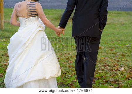 Tattooed bride and bridegroom