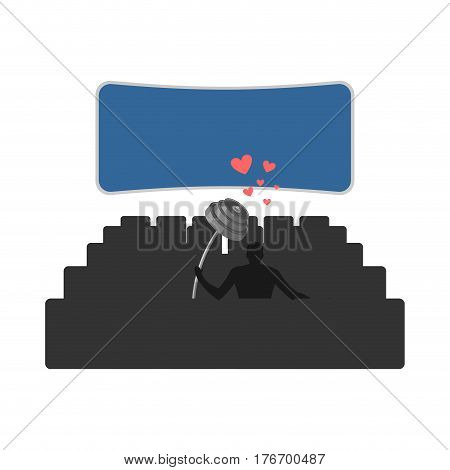 Lover Fitness Sport. Man And Barbell In Cinema. Lovers Watching Movie. Always Together. I Love Bodyb