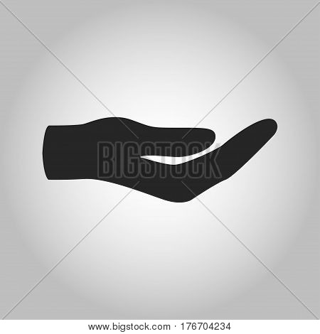 icon hand holding isolated on grey background
