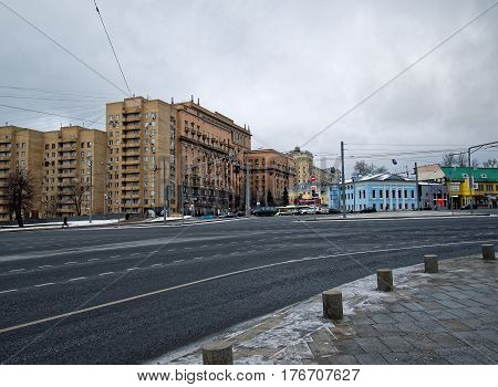 winter in the center of Moscow, Taganskaya square