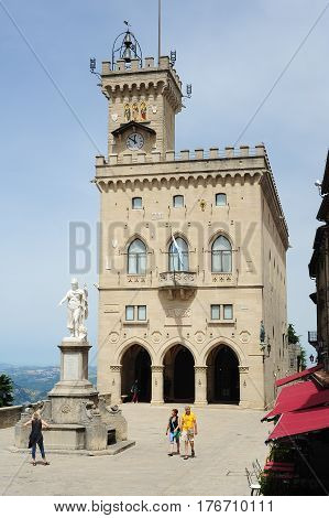 The Public Palace On Borgo Maggiore At San Marino