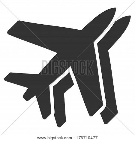 Airlines vector icon. Flat gray symbol. Pictogram is isolated on a white background. Designed for web and software interfaces.