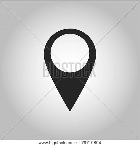 icon pin isolated on map on grey background