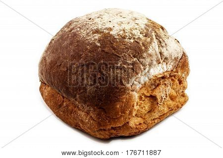 freshly balked and warm breakfast bap isolated on white background