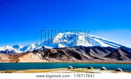 The Pamir plateau on the roof of the world located in Kashgar of Xinjiang China.