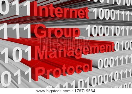Internet Group Management Protocol in a binary code 3d illustration