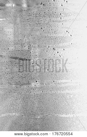 Window Glass With Condensation, Strong, High Humidity In The Room, Large Water Droplets Flow Down Th