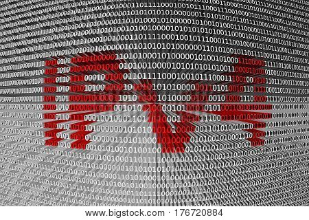 IPv4 to binary code background 3D illustration