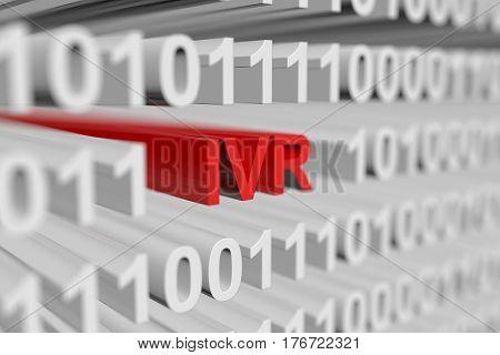 IVR is represented in the form of a binary code with blurred background 3d illustration