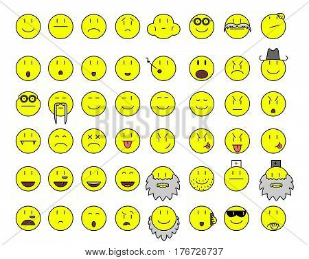 simple yellow smilies vector face icon illustration