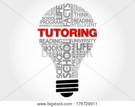 TUTORING bulb word cloud , business concept