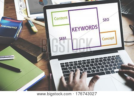 Keywords Content Concept SEO SEM Word Diagram
