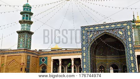 In Iran  And Old Antique Mosque    Minaret