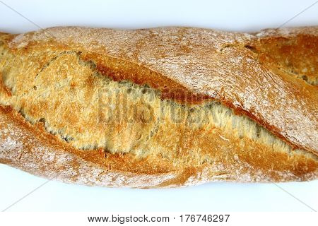 from the owen bread baget on a white background
