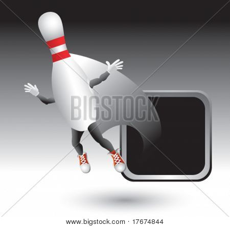 létající muž ikona špendlíku bowlingu