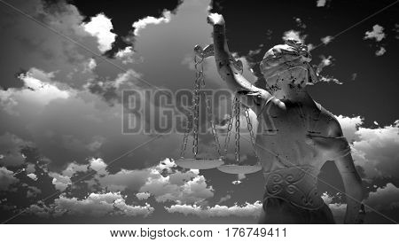 Statue of justice, Law concept, Temida - Themis 3d rendering
