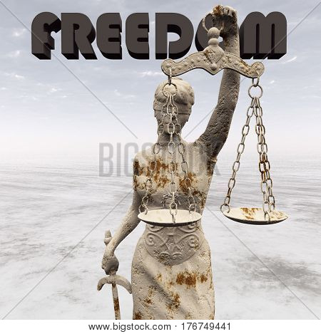Statue of justice, Law concept, Temida - Themis 3d rendering