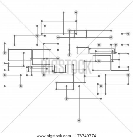 Geometric lines and dots. Line pattern. Modern cube background. Cell abstraction. Connection vector illustration for print and web design. Network black pattern. Organic concept.