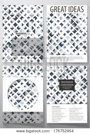 Business templates for brochure, magazine, flyer, booklet or annual report. Cover design template, easy editable vector, abstract flat layout in A4 size. Blue color pattern with rhombuses, abstract design geometrical vector background. Simple modern styli