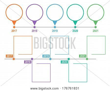 2 Colorful design of Timeline Infographic Template. Vector illustration
