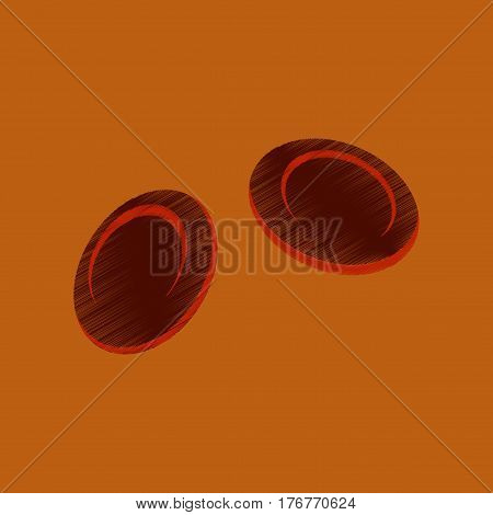 flat shading style icon human blood cells