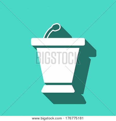 lectern with microphone icon stock vector illustration flat design