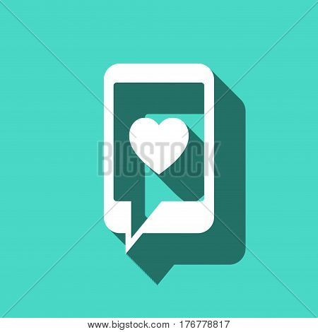phone with hearts on the screen icon stock vector illustration flat design