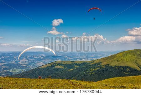 Skydiving Extreme Over The Mountains
