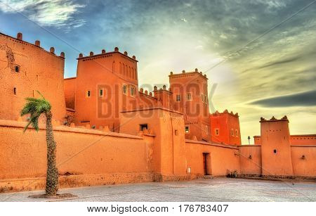 Taourirt Kasbah in Ouarzazate, Morocco. It is one of the national symbols of Morocco