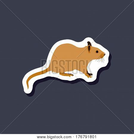 rat paper sticker on stylish background animal