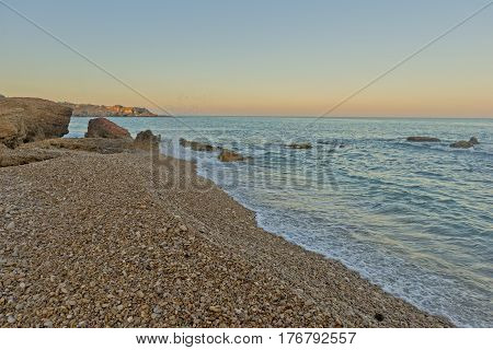 The Mediterranean sea on the coast of Vinaros Castellón