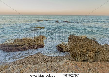 The Mediterranean sea on the coast of Vinaros Castellón