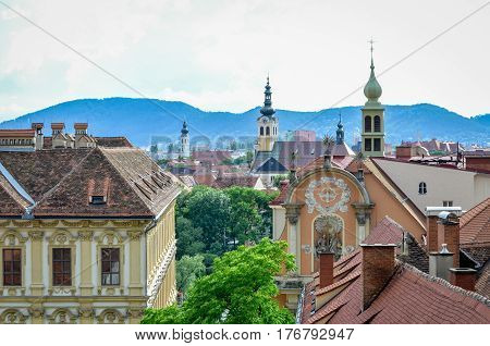 Beautiful Aerial view of Graz - Austria