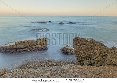 The Mediterranean sea on the coast of Vinaros Castellón