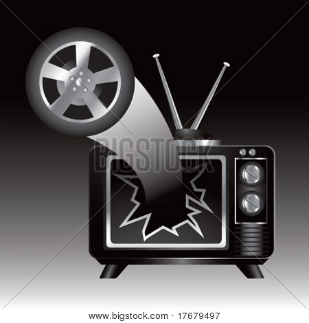 TV cassée par pneu