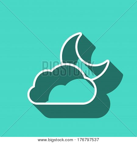 moon and cloud icon stock vector illustration flat design