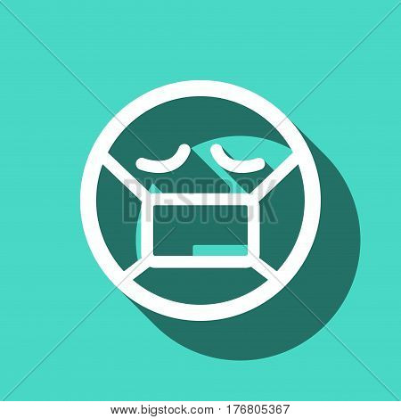 Emoticon with medical mask over mouth icon stock vector illustration flat design