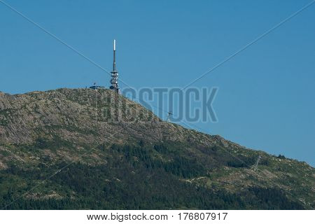 Mount Ulriken over Bergen in western Norway.