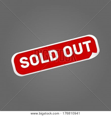 sold out red sticker on grey background vector illustration