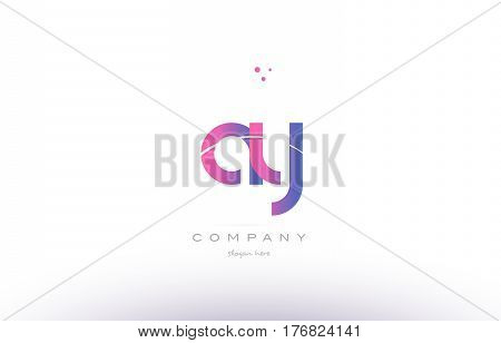 Ay A Y  Pink Modern Creative Alphabet Letter Logo Icon Template