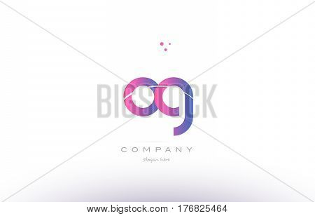 Og O G  Pink Modern Creative Alphabet Letter Logo Icon Template