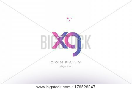 Xg X G  Pink Modern Creative Alphabet Letter Logo Icon Template