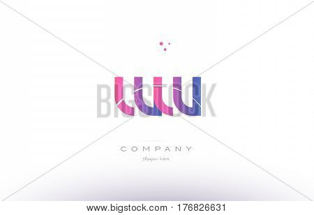 Ww W  Pink Modern Creative Alphabet Letter Logo Icon Template