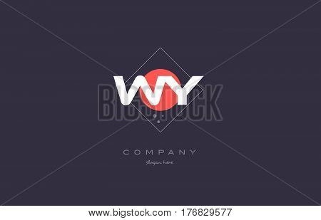 Ww W  Vintage Retro Pink Purple Alphabet Letter Logo Icon Template