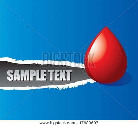 หยดเลือดบนแบนเนอร์ที่คัดลอกมา