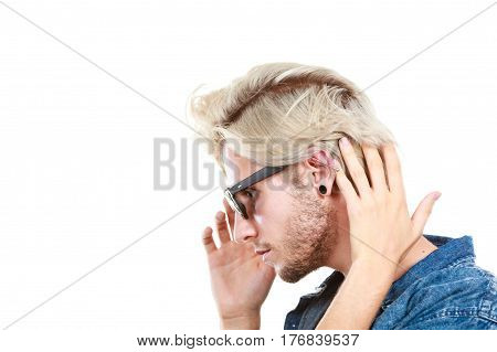 Hipster Artistic Man With Sunglasses, Profile Portrait