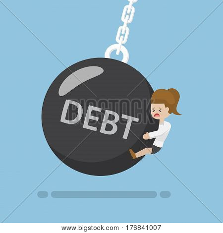 Businesswoman Is Hit By Debt Wrecking Ball