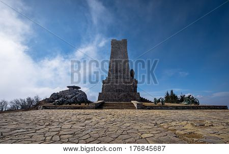 Memorial Shipka view in Bulgaria. Battle of Shipka Memorial