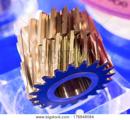 Two Gears With Cut Slanting Teeth.